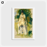 アートポストカード-Woman Standing by a Tree - ピエール オーギュスト ルノワール Postcard.