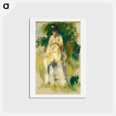アートポストカード-Woman Standing by a Tree - ピエール オーギュスト ルノワール Postcard.
