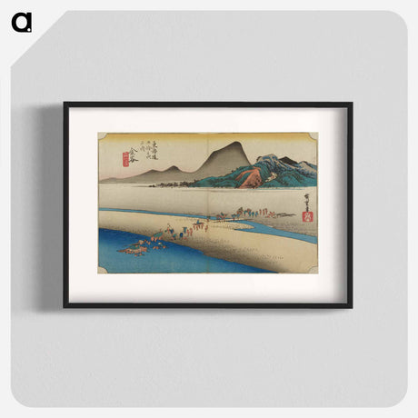 アートポスター-River Crossing with Palanquins
 - 歌川 広重 Poster.