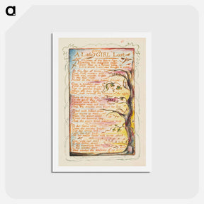 アートポストカード-Songs of Innocence and of Experience: A Little Girl Lost - ウィリアム ブレイク Postcard.