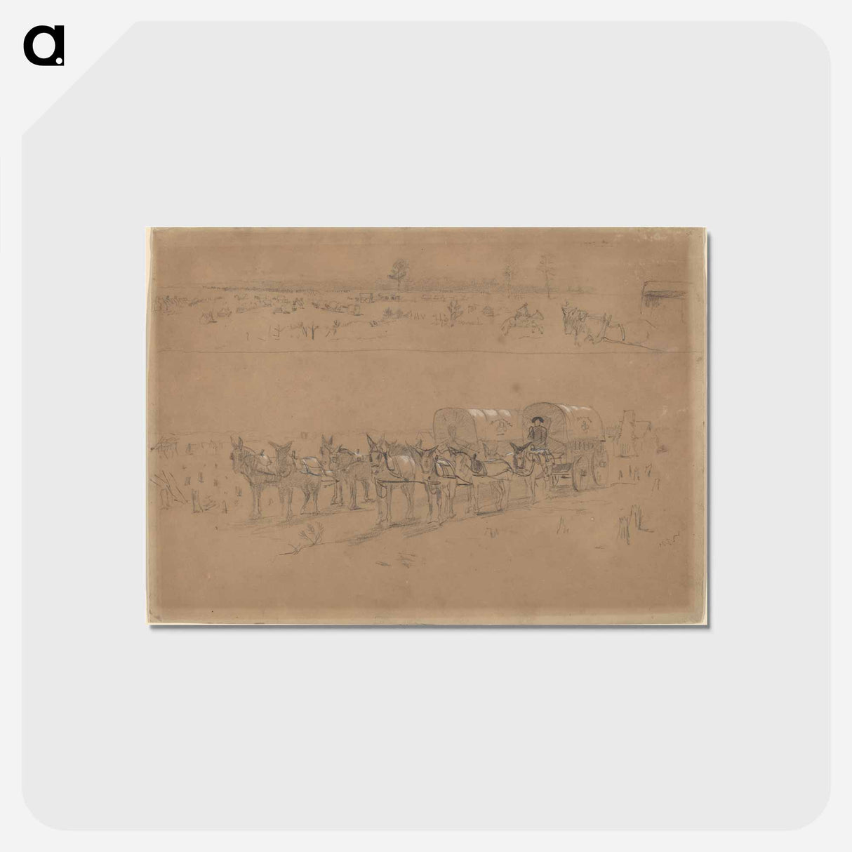 アートポストカード-Supply Train - ウィンスロー ホーマー Postcard.