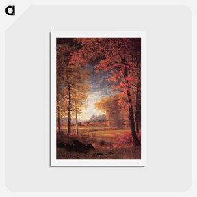 アートポストカード-Autumn in America, Oneida County, New York - アルバート ビアスタット Postcard.
