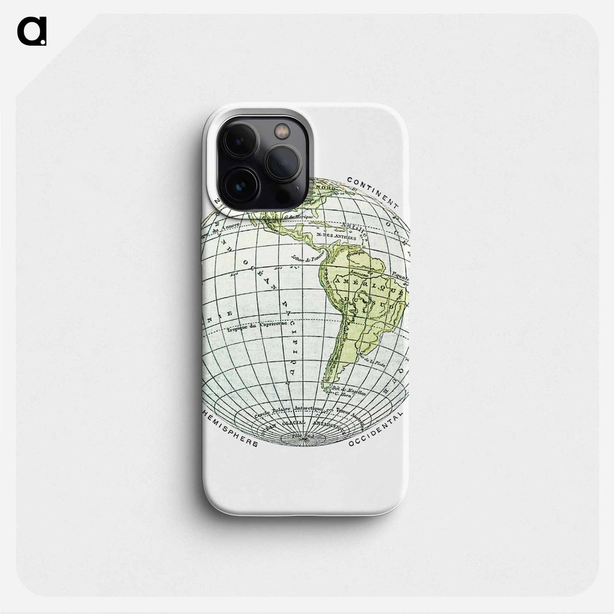 World atlas from The Practical Teaching of Geography - アンティーク地図 Phone Case.