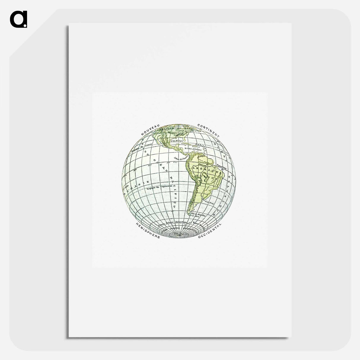 World atlas from The Practical Teaching of Geography - アンティーク地図 Poster.