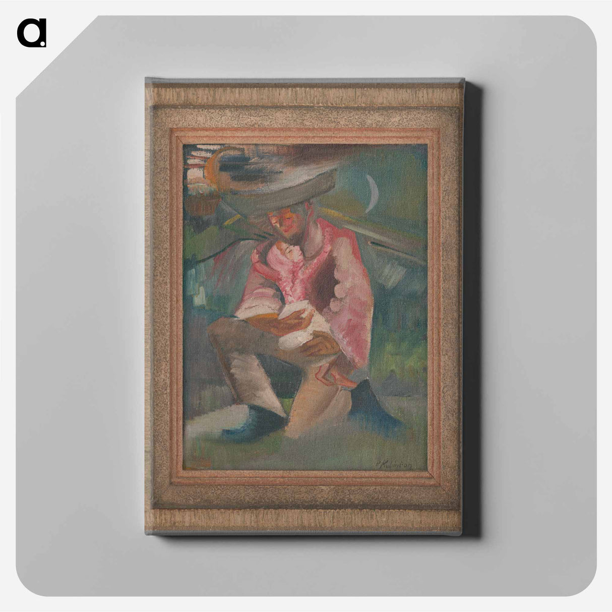 A father with a little girl - アーノルド ピーター ワイズ クビンチャン Canvas.