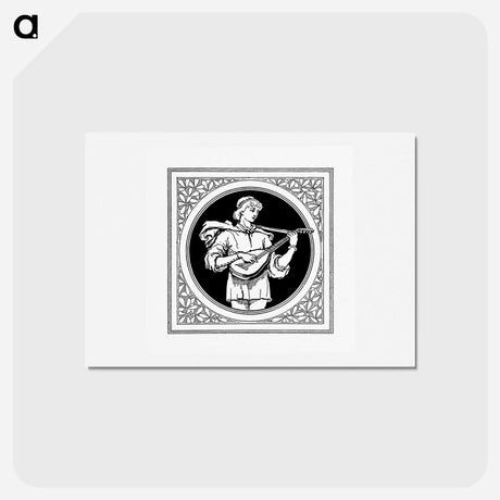 アートポストカード-Medieval Male Character Badge, Heraldic Design
 - 大英図書館 Postcard.