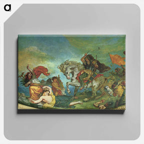 アートパネル-Attila and his Hordes Overrun Italy and the Arts - ウジェーヌ ドラクロワ Canvas.