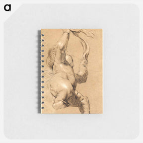 アートメモ帳-Sketch of Putto Holding a Sash in Both Hands, Seen from Below - ジョシュア レノルズ Memo.