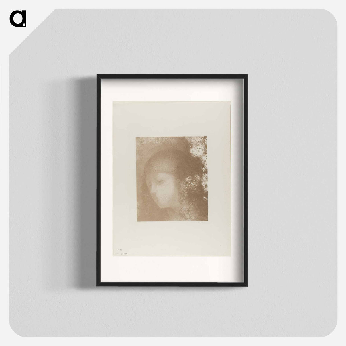 Child's Head With Flowers - オディロン ルドン Poster.