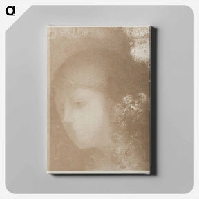 アートパネル-Child's Head With Flowers - オディロン ルドン Canvas.