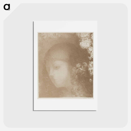 アートポストカード-Child's Head With Flowers - オディロン ルドン Postcard.