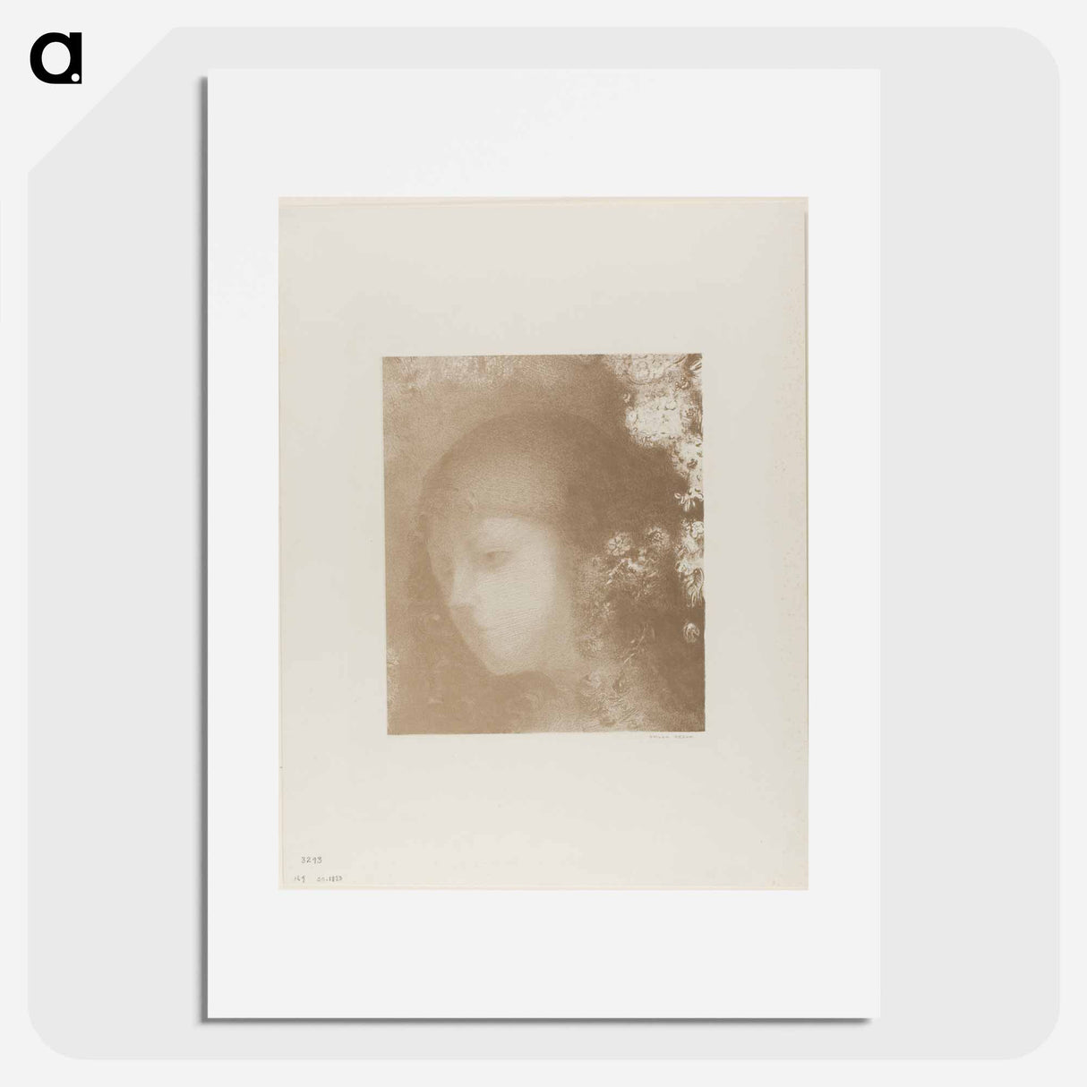 Child's Head With Flowers - オディロン ルドン Poster.