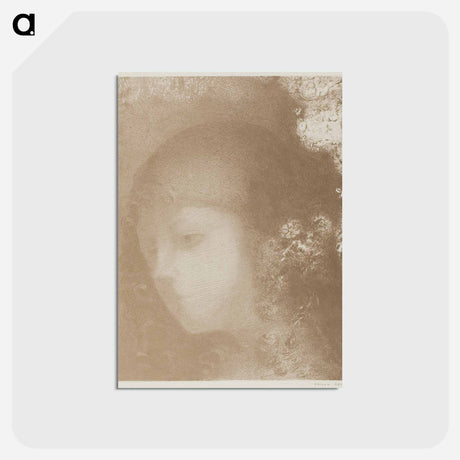 アートポストカード-Child's Head With Flowers - オディロン ルドン Postcard.