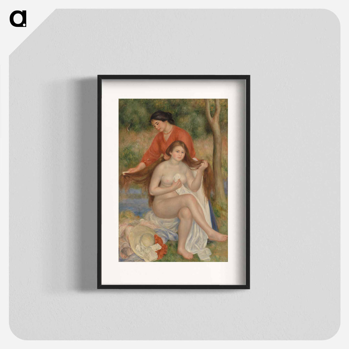 Bather and Maid - Pierre-Auguste Renoir Poster.