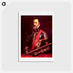 アートポストカード-Portrait of Don Fernando Alvarez of Toledo, Grand Duke of Alba - ティツィアーノ ヴェチェッリオ Postcard.