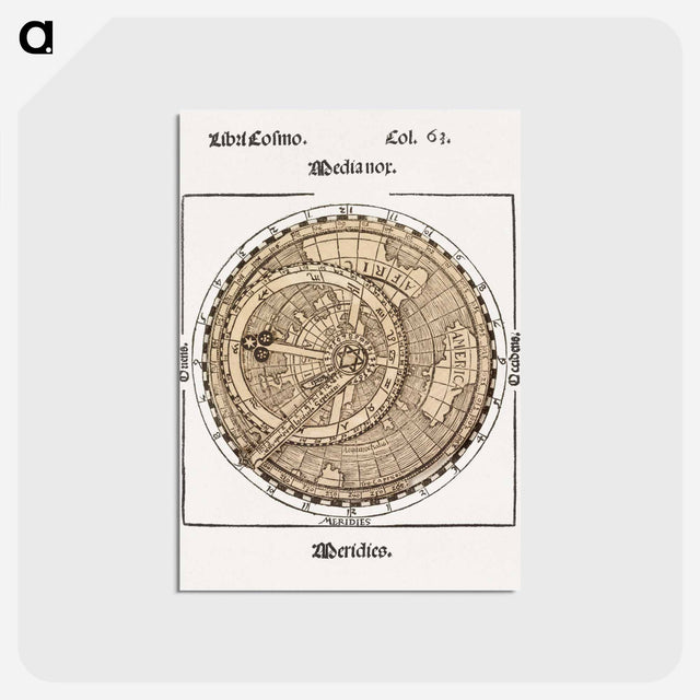 アートポストカード-Circular World Map
 - ボストン公共図書館 Postcard.