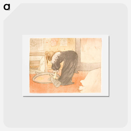 アートポストカード-Femme au Tub - アンリ ド トゥールーズ ロートレック Postcard.