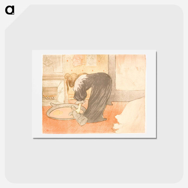 アートポストカード-Femme au Tub - アンリ ド トゥールーズ ロートレック Postcard.
