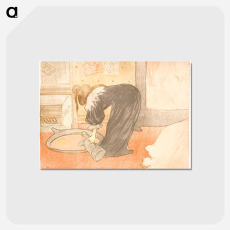 アートポストカード-Femme au Tub - アンリ ド トゥールーズ ロートレック Postcard.