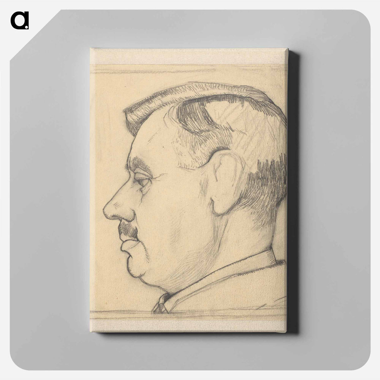 Portrait of an unidentified man with a snort by Julie de Graag - Julie de Graag Canvas.