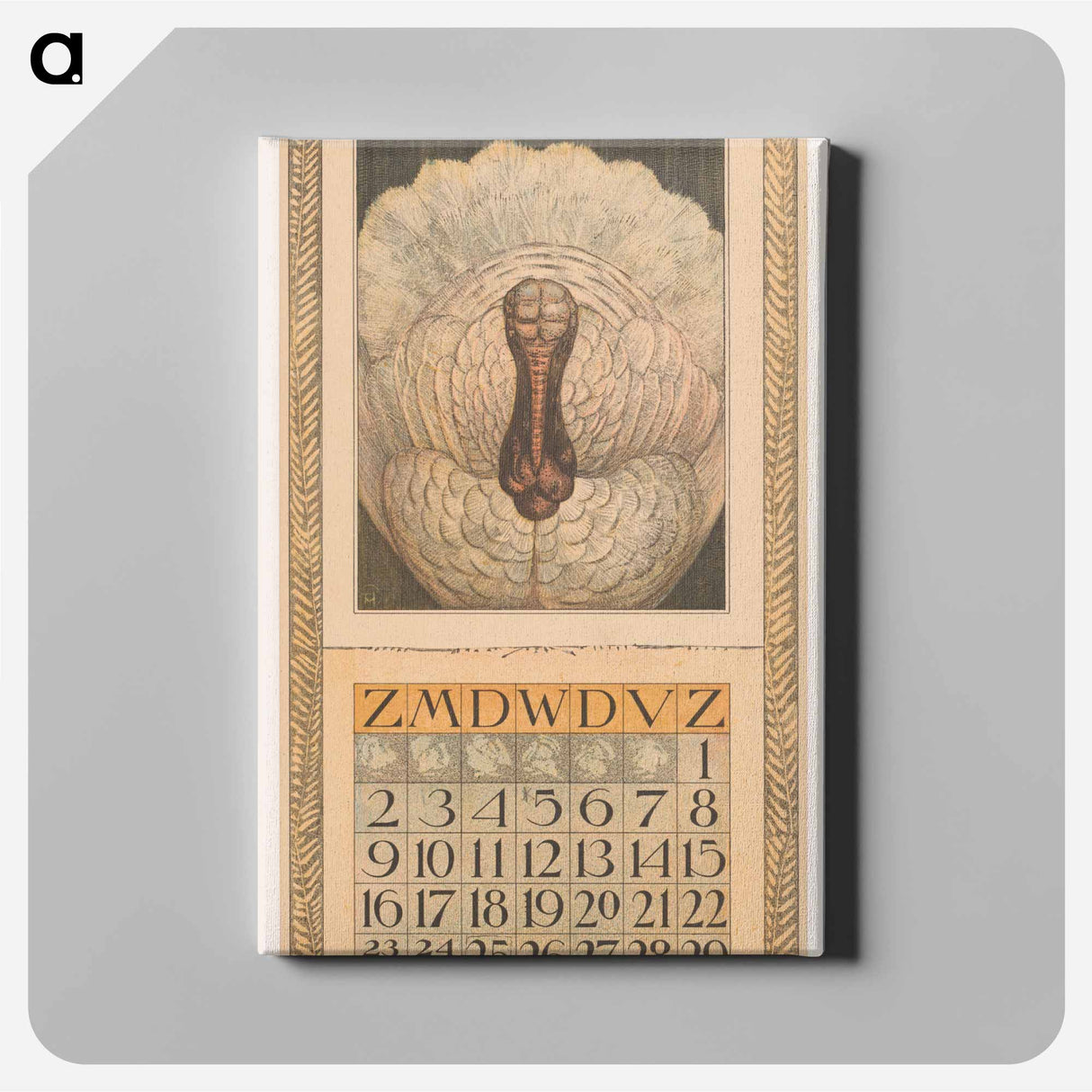 Kalenderblad juli met kalkoen - テオ ヴァン ホイテマ Canvas.