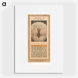 Kalenderblad juli met kalkoen - テオ ヴァン ホイテマ Poster.