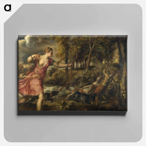 アートパネル-Death of Actaeon - ティツィアーノ ヴェチェッリオ Canvas.