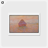 アートポストカード-Grainstack, Sun in the Mist - クロード モネ Postcard.