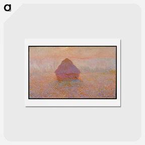 アートポストカード-Grainstack, Sun in the Mist - クロード モネ Postcard.