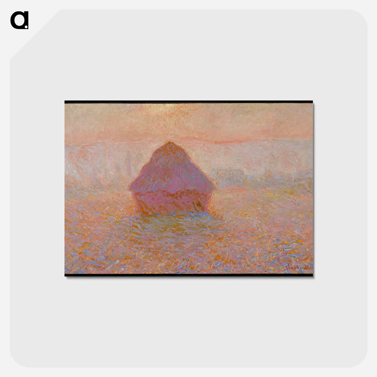 アートポストカード-Grainstack, Sun in the Mist - クロード モネ Postcard.