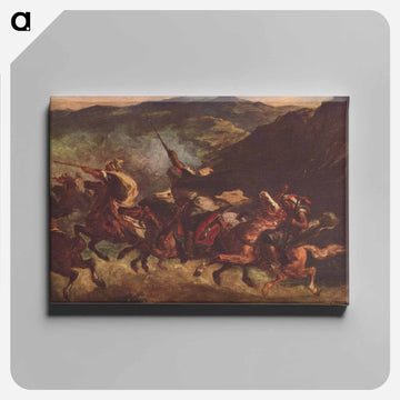 Moroccan Fantasia - ウジェーヌ ドラクロワ Canvas.