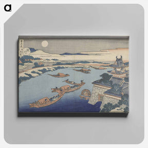 アートパネル-Moonlight on the Yodo River - 葛飾 北斎 Canvas.