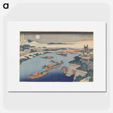 Moonlight on the Yodo River - 葛飾 北斎 Poster.