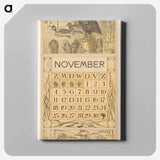 Kalenderblad november met meerkoet op een paal - テオ ヴァン ホイテマ Canvas.