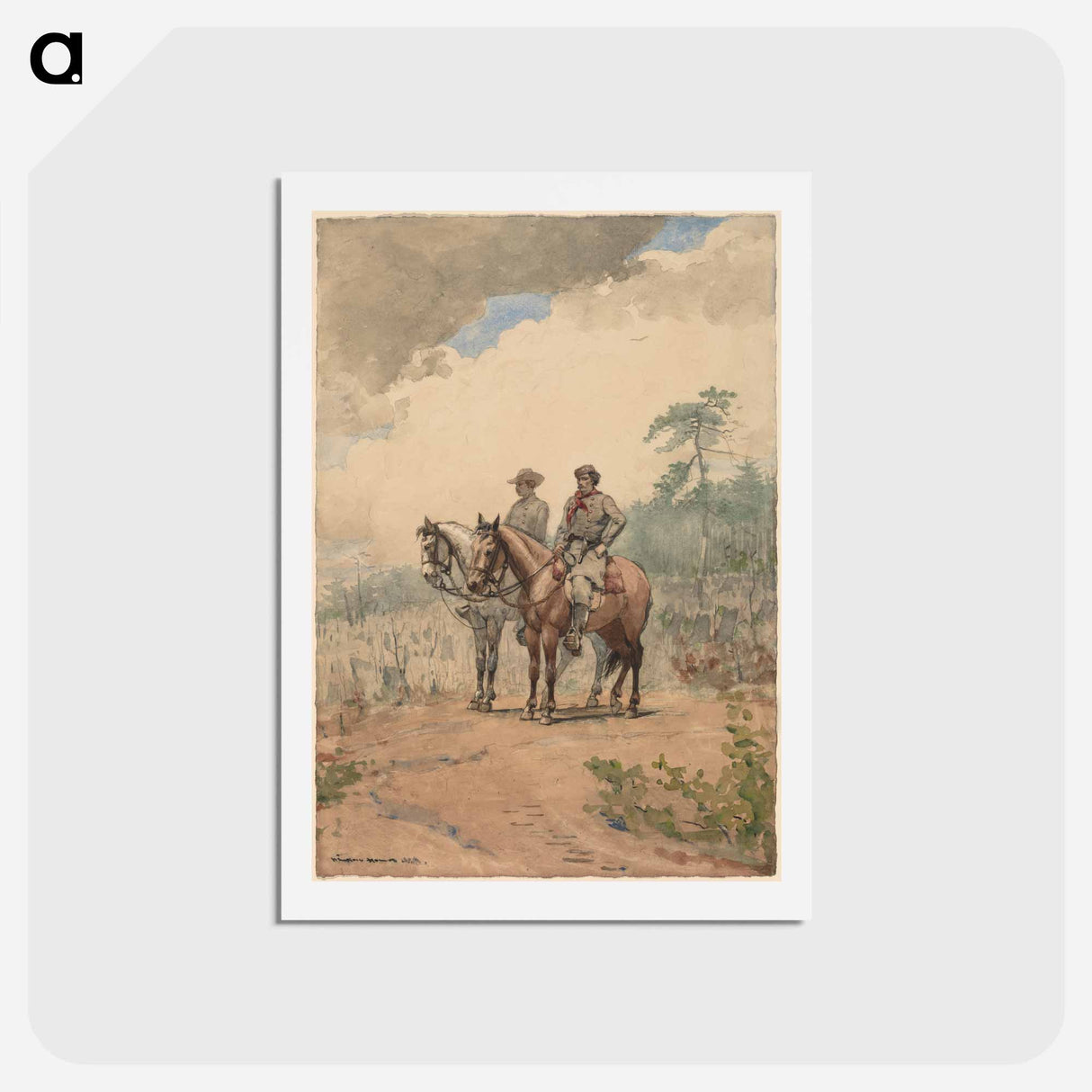 アートポストカード-Two Scouts - ウィンスロー ホーマー Postcard.