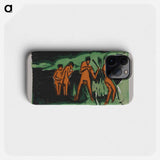 Bathers Tossing Reeds - Ernst Ludwig Kirchner Phone Case.