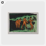 アートポストカード-Bathers Tossing Reeds - エルンスト ルートヴィヒ キルヒナー Postcard.