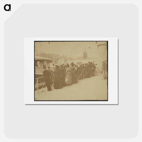 アートポストカード-Groupe à l'Embarcadère des "Bateaux-mouche"
 - ウジェーヌ アジェ Postcard.
