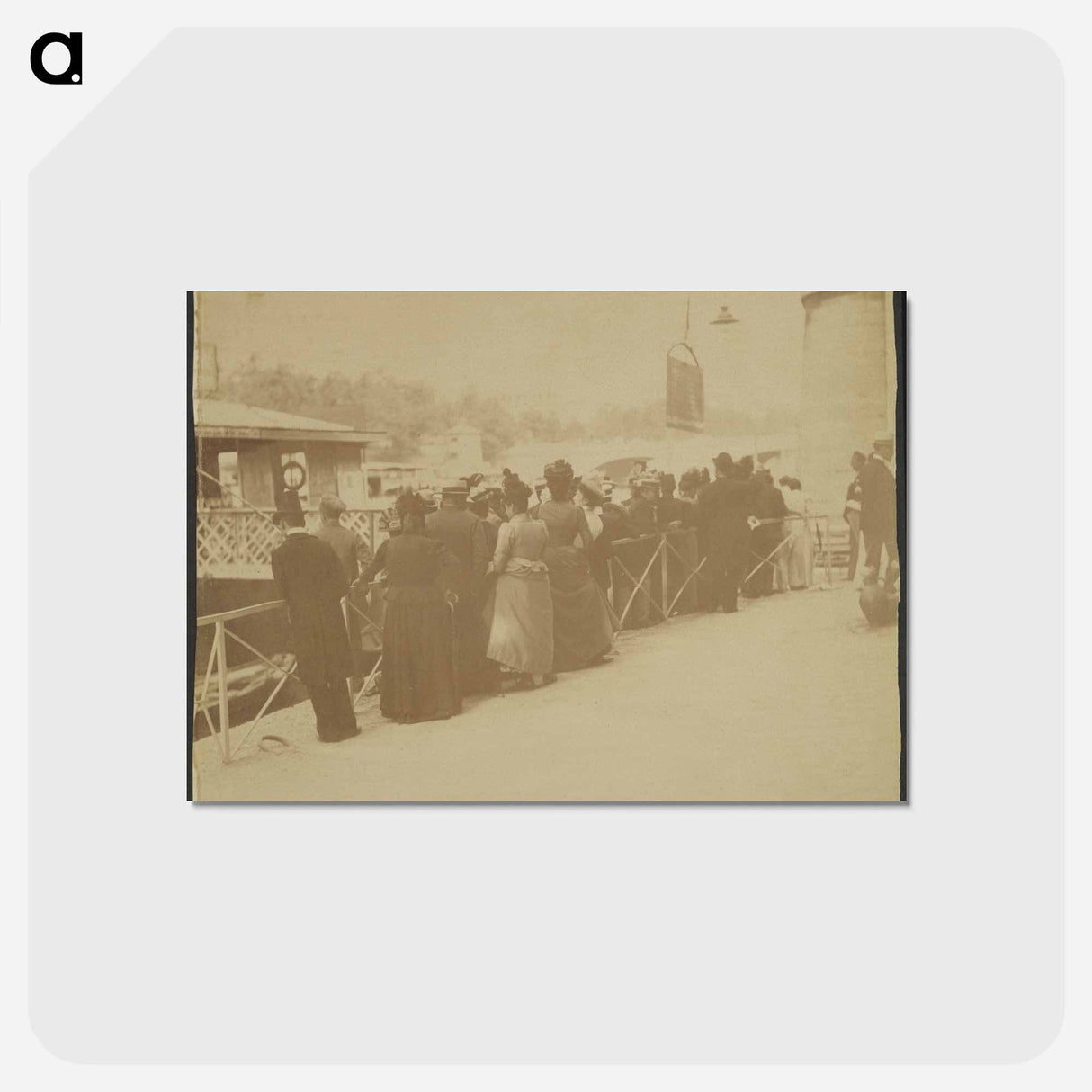 アートポストカード-Groupe à l'Embarcadère des "Bateaux-mouche"
 - ウジェーヌ アジェ Postcard.