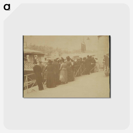 アートポストカード-Groupe à l'Embarcadère des "Bateaux-mouche"
 - ウジェーヌ アジェ Postcard.