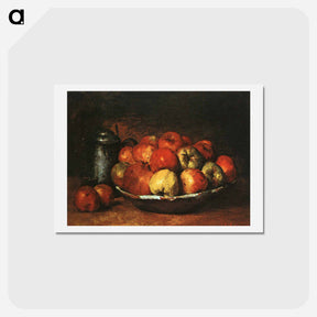 アートポストカード-Still Life with Apples and Pomegranates - ギュスターヴ クールベ Postcard.