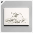 アートパネル-Lying cow - ジャン ベルナール Canvas.