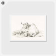 アートポストカード-Lying cow - ジャン ベルナール Postcard.