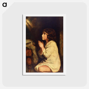 アートポストカード-The Infant Samuel at Prayer - ジョシュア レノルズ Postcard.