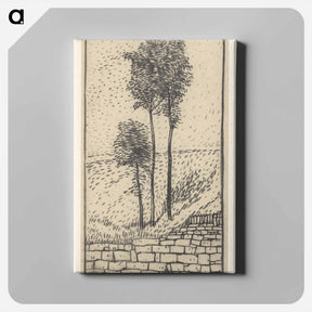 アートパネル-Drie bomen bij een stenen muur - ユリー デ フラーハ Canvas.
