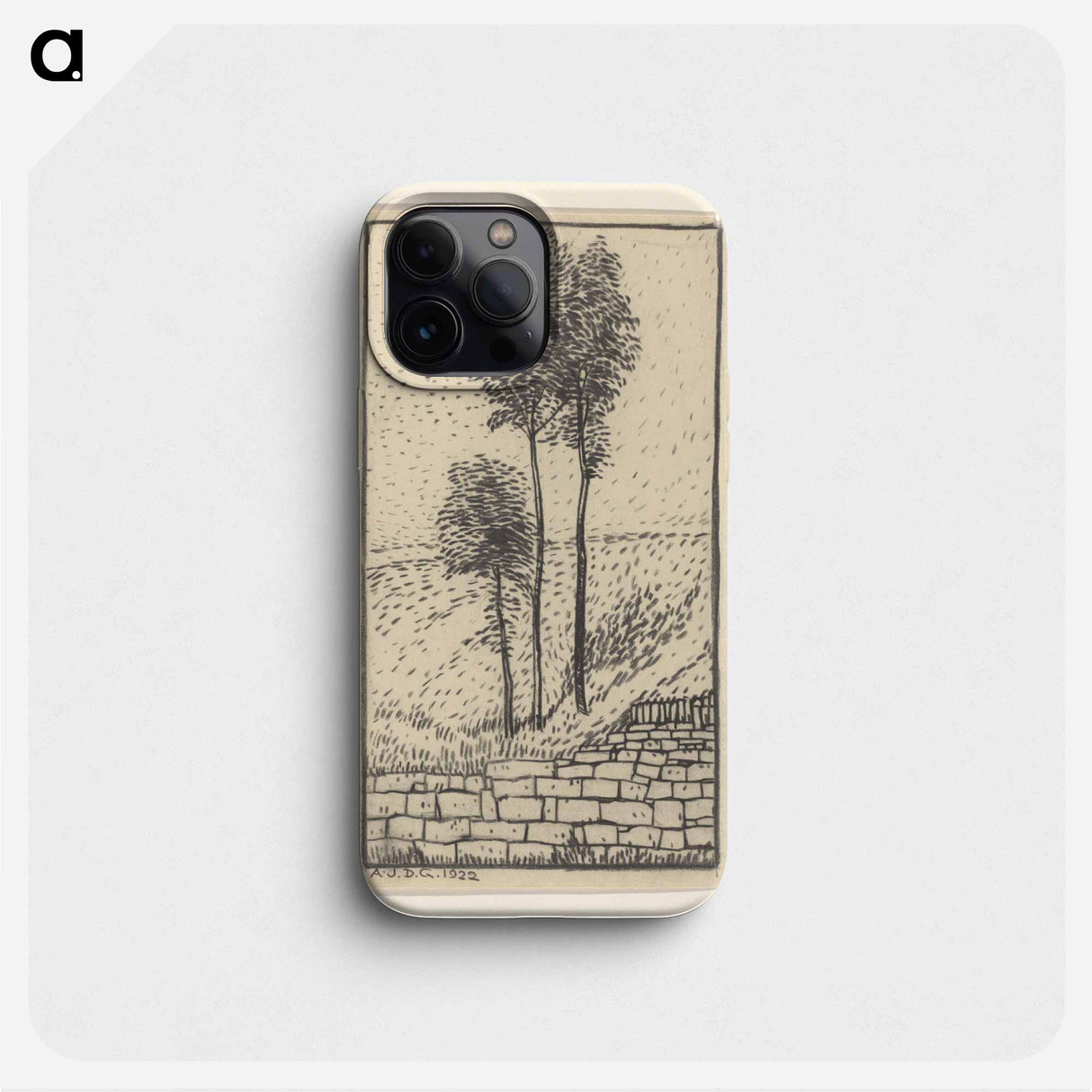 Drie bomen bij een stenen muur - ユリー デ フラーハ Phone Case.