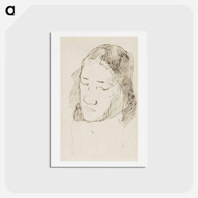 アートポストカード-Head of a Tahitian Woman - ポール ゴーギャン Postcard.