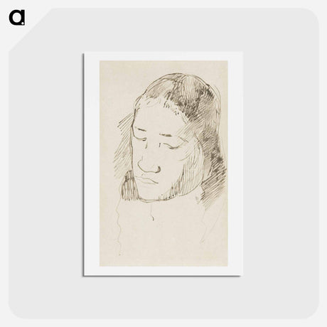 アートポストカード-Head of a Tahitian Woman - ポール ゴーギャン Postcard.