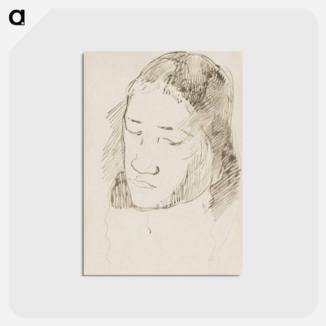 アートポストカード-Head of a Tahitian Woman - ポール ゴーギャン Postcard.