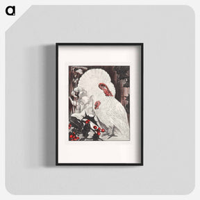 アートポスター-Twee witte kalkoenen bij hulsttakken in de sneeuw - テオ ヴァン ホイテマ Poster.